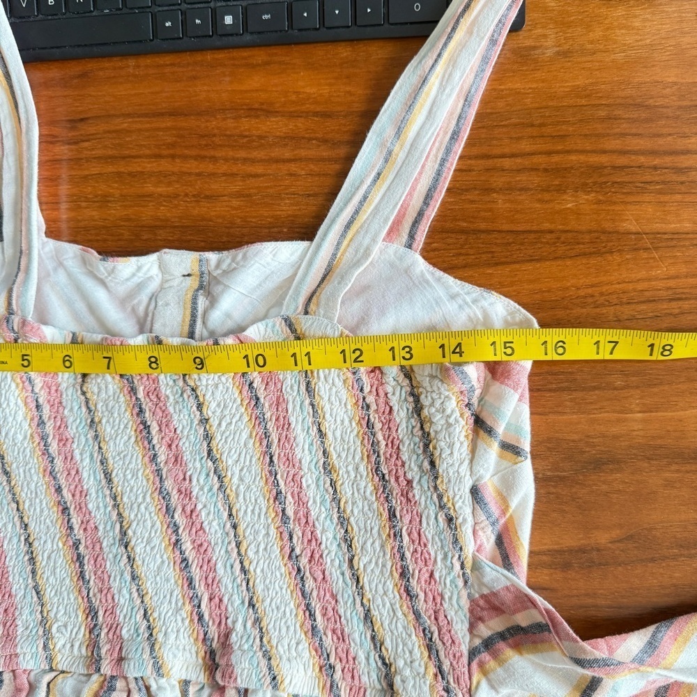 Saylor Ilhan Chevron Striped Tie Waist Button Front Jumpsuit Multicolor Sz M - Picture 10 of 14